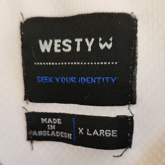 Westy White and Gray Button-Up Women's XL Jersey Top - Picture 2 of 5